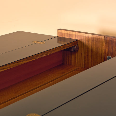 Danish corner bar cabinet in Santos rosewood by Erik Buck and Johannes Andersen for Dyrlund