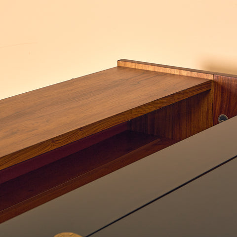 Danish corner bar cabinet in Santos rosewood by Erik Buck and Johannes Andersen for Dyrlund