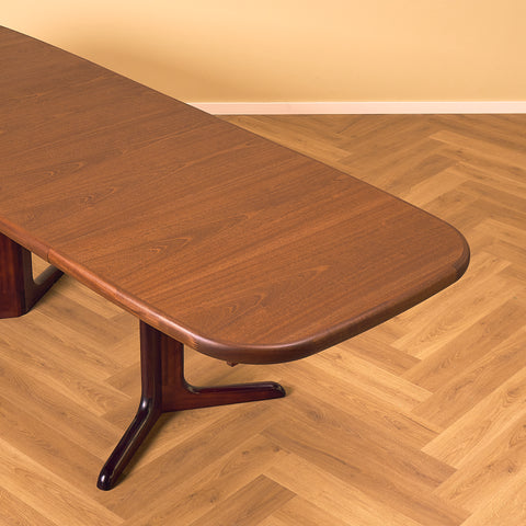 Danish oval dining table in mahogany by Ansager Møbler A/S
