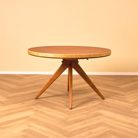 Swedish round dining table in mahogany by David Rosén for Nordiska Kompaniet