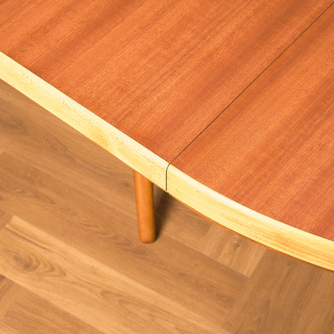 Swedish round dining table in mahogany by David Rosén for Nordiska Kompaniet