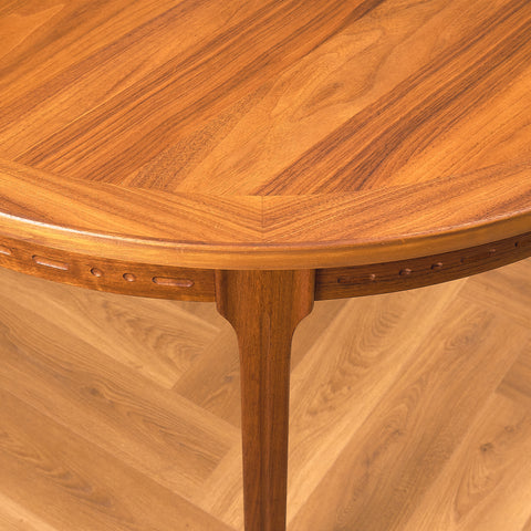 Swedish round dining table in walnut by Nils Jonsson for Troeds