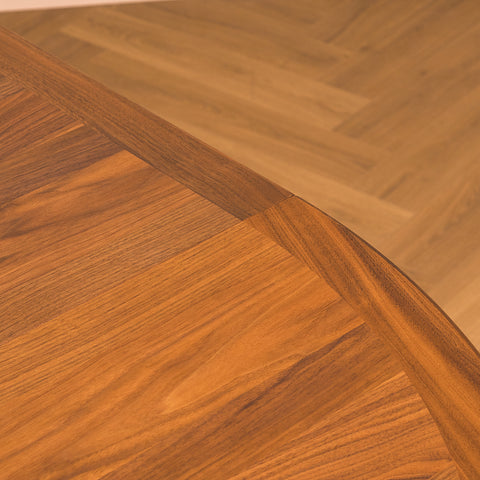 Swedish round dining table in walnut by Nils Jonsson for Troeds