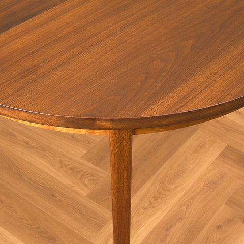 Swedish round dining table in teak/walnut