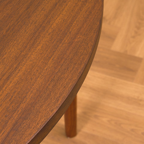 Swedish round dining table in teak/walnut