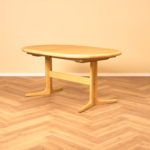 Danish dining table in beech by Laurits M. Larsen for Laurits M. Larsen Møblefabrik