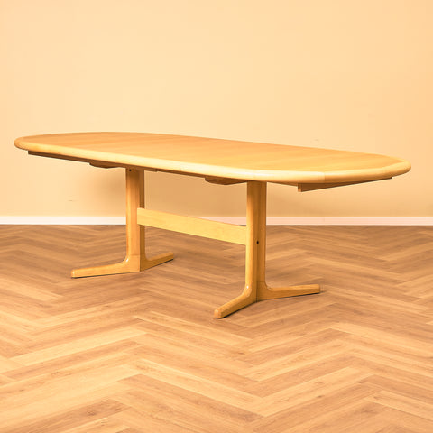 Danish dining table in beech by Laurits M. Larsen for Laurits M. Larsen Møblefabrik
