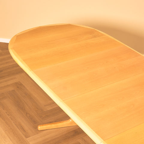 Danish dining table in beech by Laurits M. Larsen for Laurits M. Larsen Møblefabrik