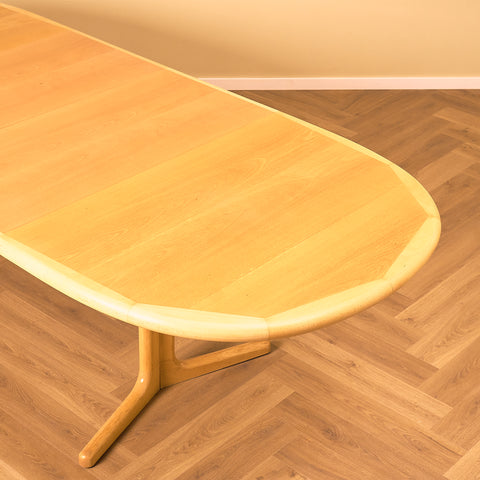 Danish dining table in beech by Laurits M. Larsen for Laurits M. Larsen Møblefabrik