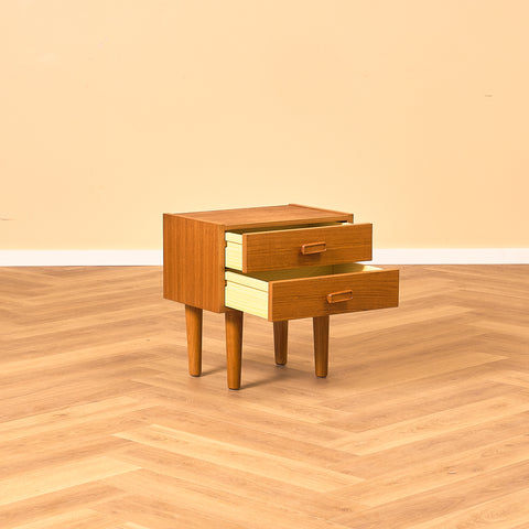 Small danish bedside table in teak
