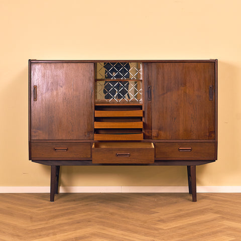 Danish highboard in dark teak