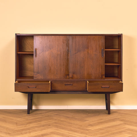 Danish highboard in dark teak