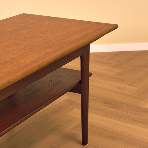Swedish coffee table in teak and walnut