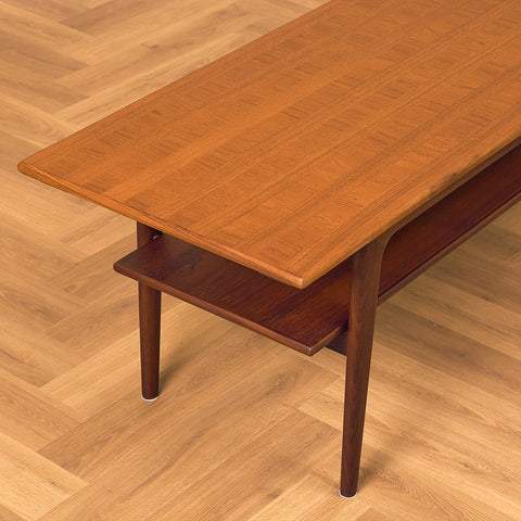 Swedish coffee table in teak and walnut