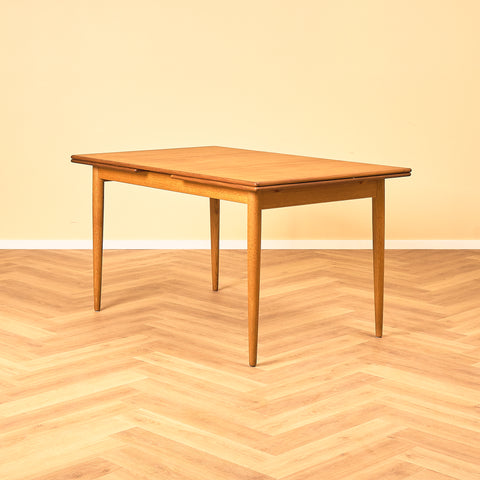 Swedish dining table in teak and oak