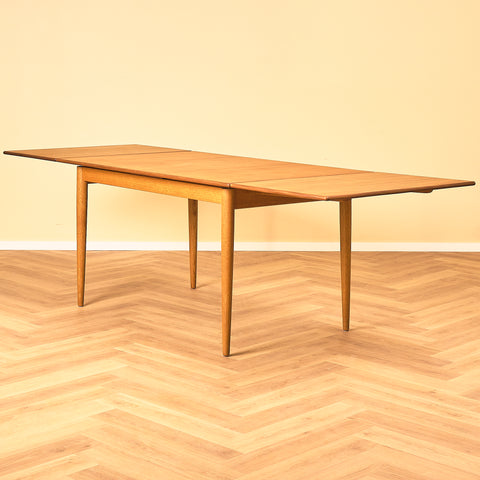 Swedish dining table in teak and oak