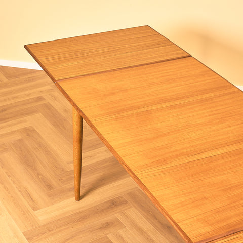 Swedish dining table in teak and oak
