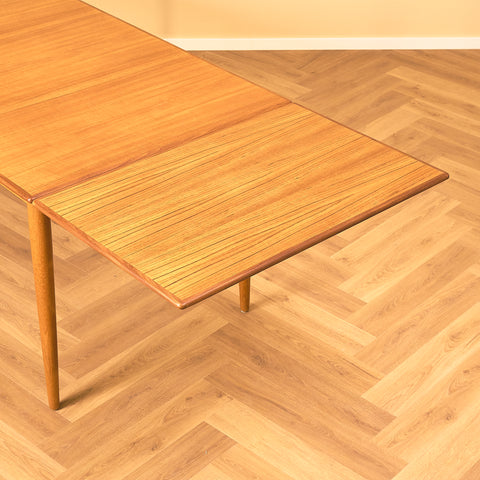Swedish dining table in teak and oak