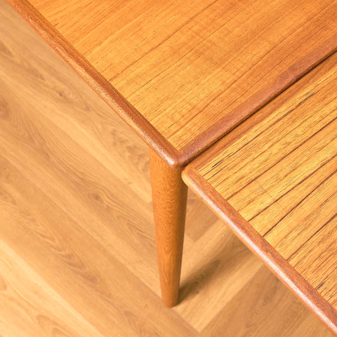 Swedish dining table in teak and oak