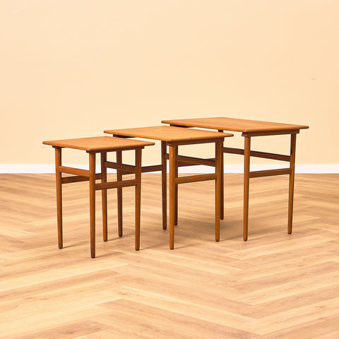 Danish set of nest of tables in teak