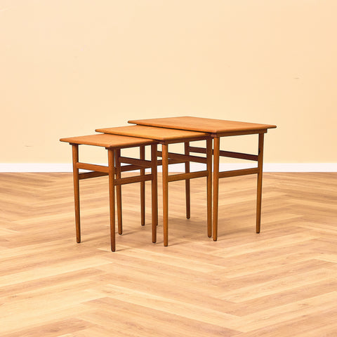 Danish set of nest of tables in teak