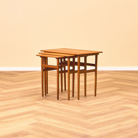 Danish set of nest of tables in teak