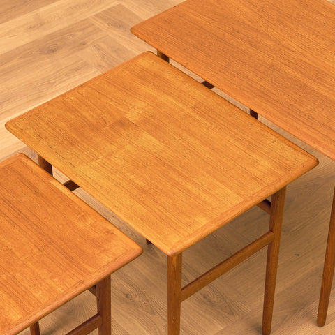 Danish set of nest of tables in teak