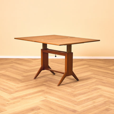German extendable coffee table/dining table in teak by Wilhelm Renz