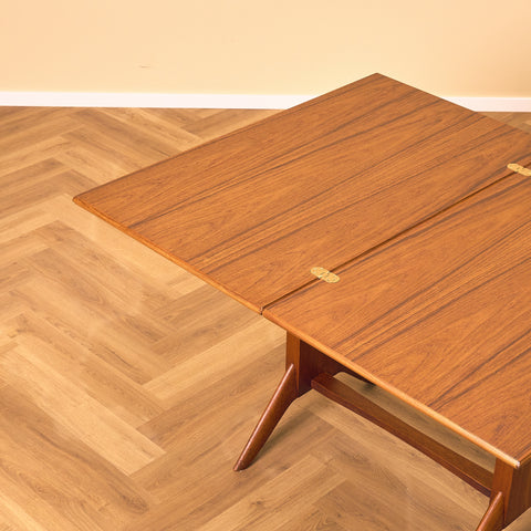 German extendable coffee table/dining table in teak by Wilhelm Renz