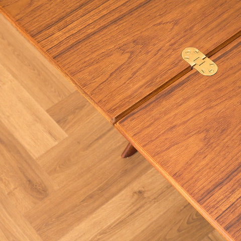 German extendable coffee table/dining table in teak by Wilhelm Renz