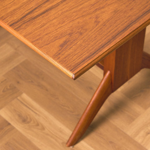 German extendable coffee table/dining table in teak by Wilhelm Renz