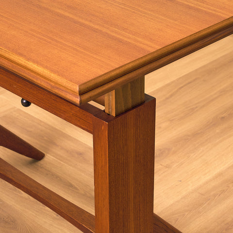 German extendable coffee table/dining table in teak by Wilhelm Renz