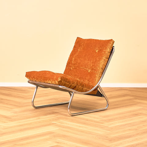 Mid-century armchair in chrome