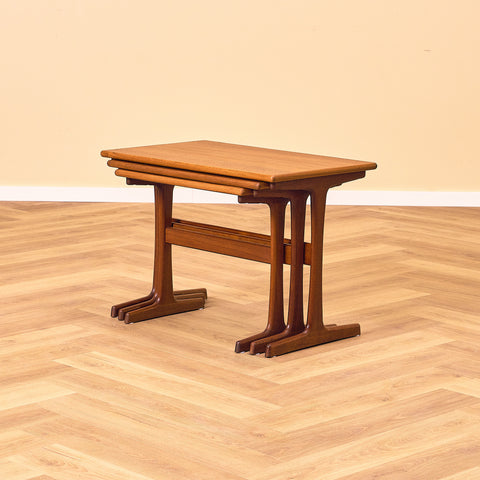 Danish set of nest of tables in teak by Kai Kristiansen for Vildbjerg Mobelfabrik
