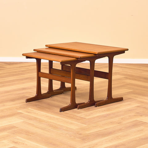 Danish set of nest of tables in teak by Kai Kristiansen for Vildbjerg Mobelfabrik