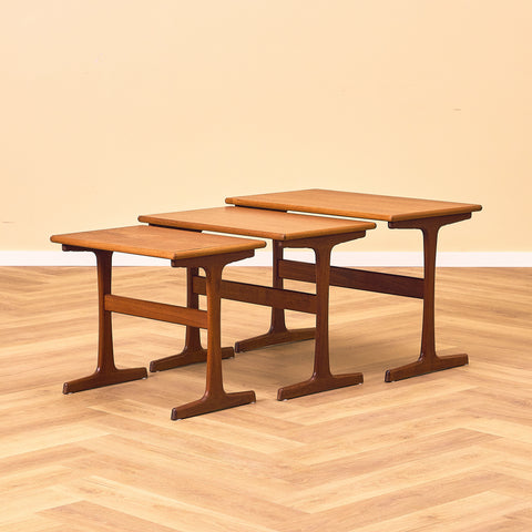 Danish set of nest of tables in teak by Kai Kristiansen for Vildbjerg Mobelfabrik