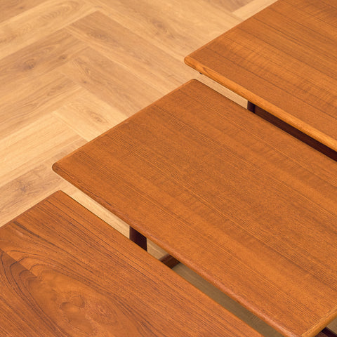 Danish set of nest of tables in teak by Kai Kristiansen for Vildbjerg Mobelfabrik