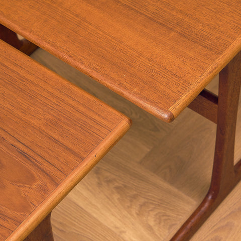 Danish set of nest of tables in teak by Kai Kristiansen for Vildbjerg Mobelfabrik