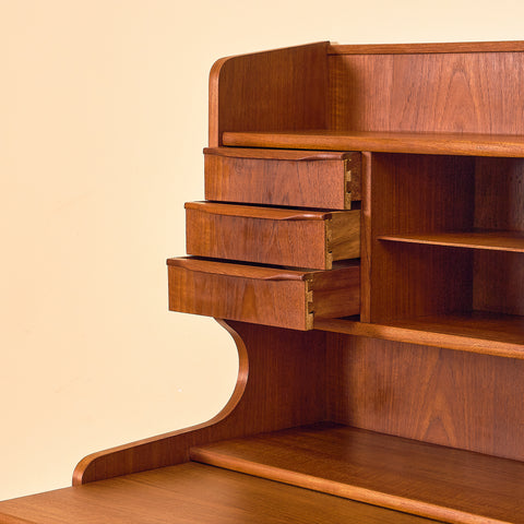 Danish secretary in teak by Erik Petersen for E.P. Møbler
