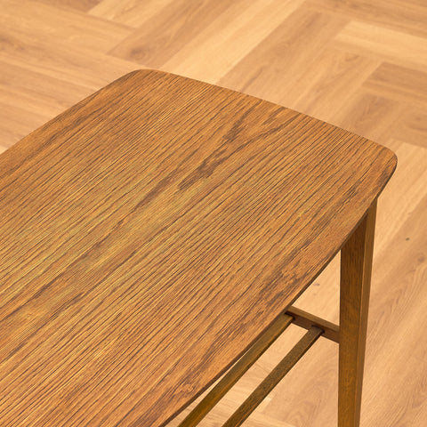 Swedish side table in teak and beech