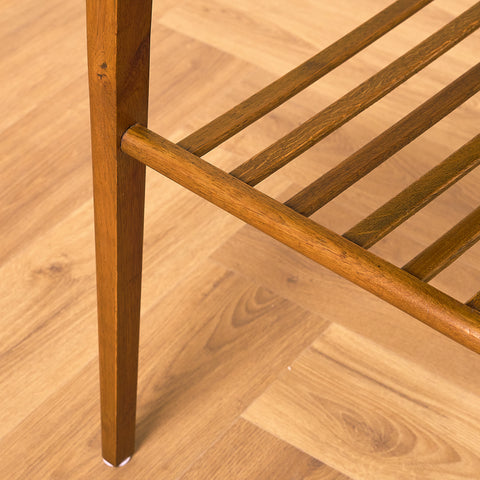 Swedish side table in teak and beech