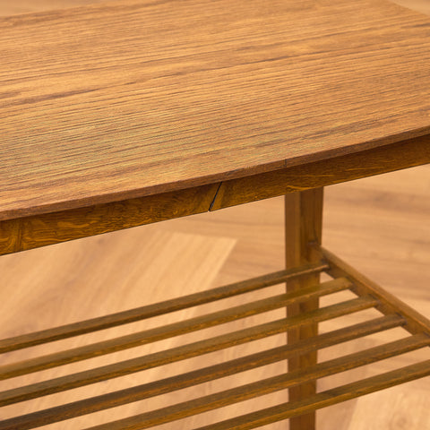 Swedish side table in teak and beech