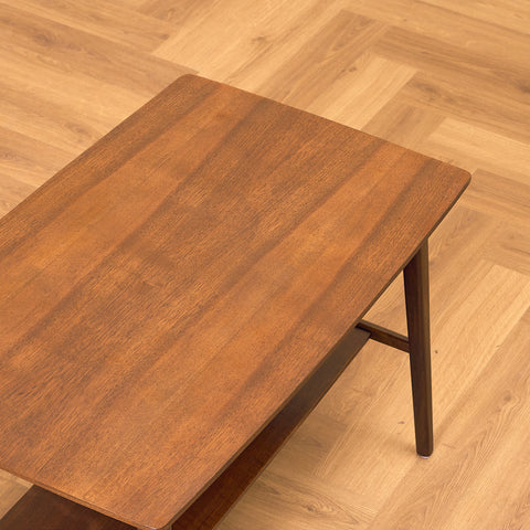 Swedish side table in teak and beech