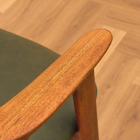 Danish dining armchairs in teak by Erik Kirkegaard for Høng Stolefabrik