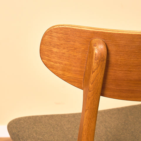 Danish set of 6 dining chairs in teak and oak