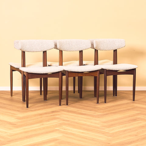 Danish set of 6 dining chairs in solid walnut