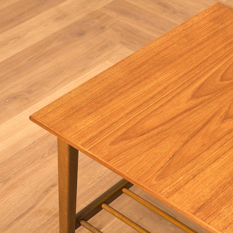 Swedish side table in teak and beech