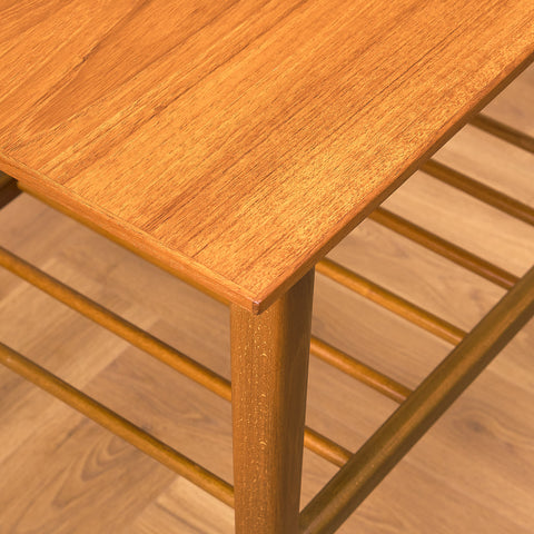 Swedish side table in teak and beech