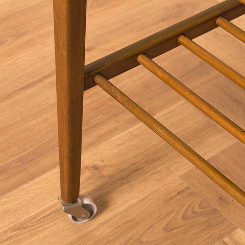 Swedish side table in teak and beech
