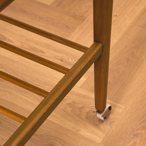 Swedish side table in teak and beech